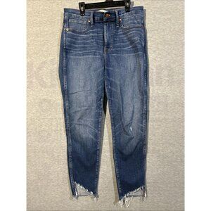 Madewell 10" High Rise Skinny Jeans Raw Hem Size 30